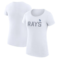 Tampa Bay Rays G-III 4Her by Carl Banks Women's Super-Slim Fit Lightweight Dot Print T-Shirt - White