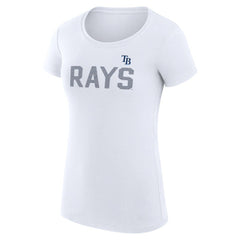 Tampa Bay Rays G-III 4Her by Carl Banks Women's Super-Slim Fit Lightweight Dot Print T-Shirt - White