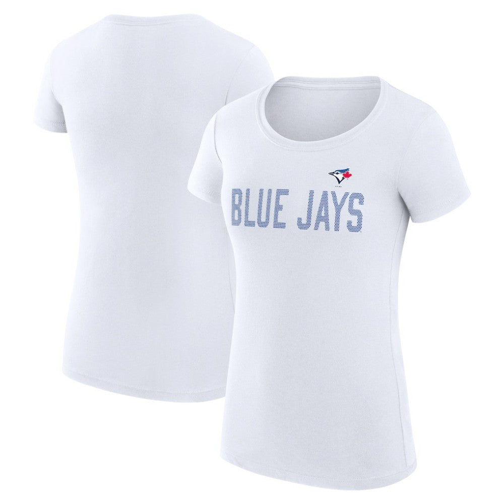Toronto Blue Jays G-III 4Her by Carl Banks Women's Super-Slim Fit Lightweight Dot Print T-Shirt - White