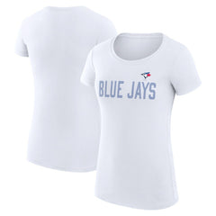 Toronto Blue Jays G-III 4Her by Carl Banks Women's Super-Slim Fit Lightweight Dot Print T-Shirt - White