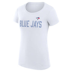 Toronto Blue Jays G-III 4Her by Carl Banks Women's Super-Slim Fit Lightweight Dot Print T-Shirt - White