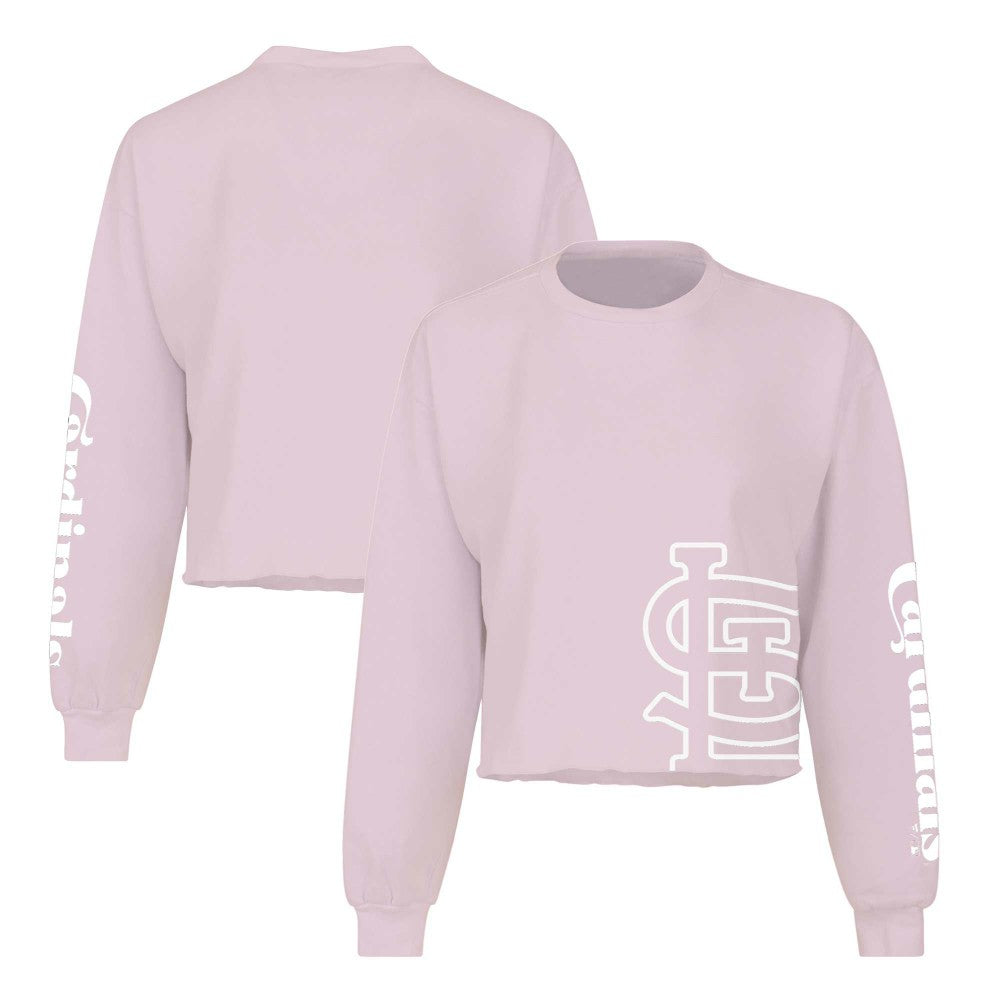 St. Louis Cardinals Women's Cropped Slouchy Long Sleeve T-Shirt - Pink
