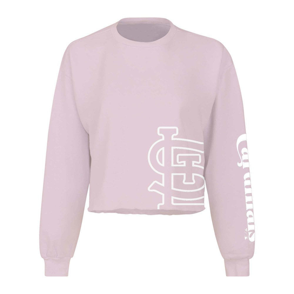 St. Louis Cardinals Women's Cropped Slouchy Long Sleeve T-Shirt - Pink