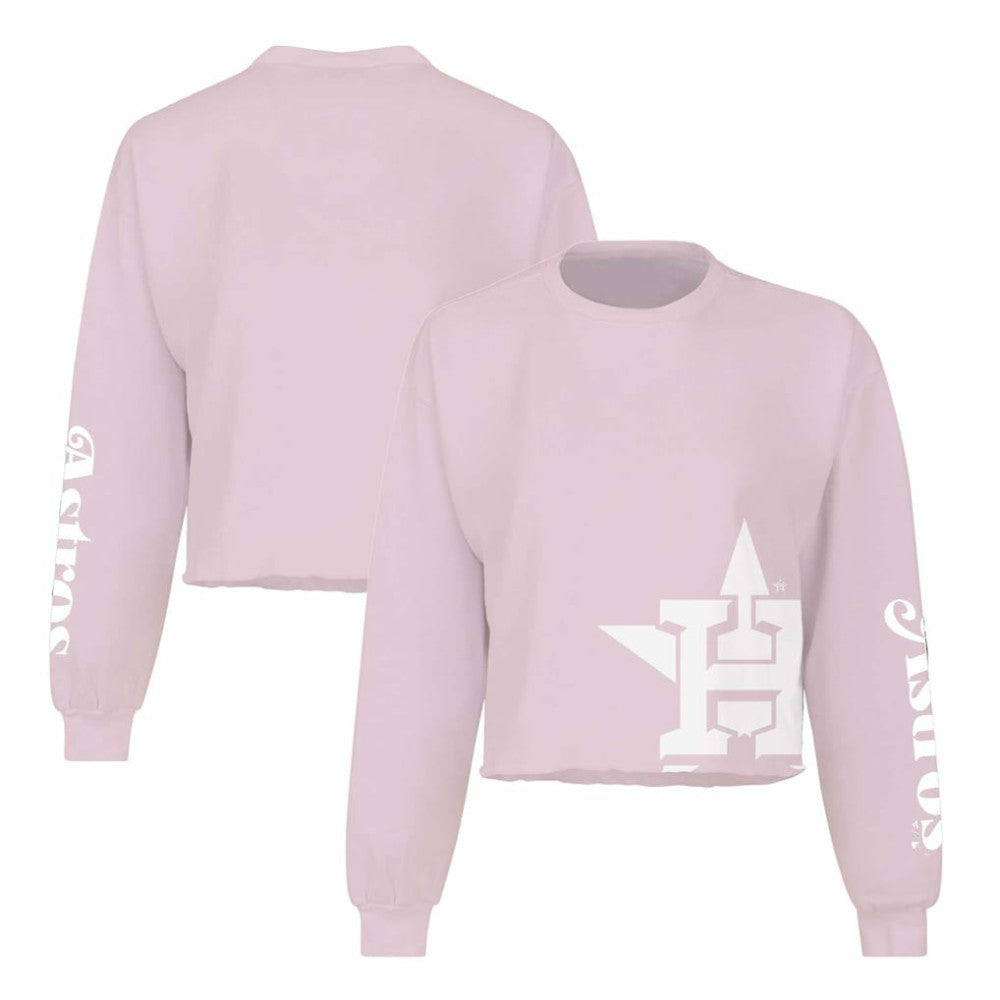 Houston Astros Women's Cropped Slouchy Long Sleeve T-Shirt - Pink
