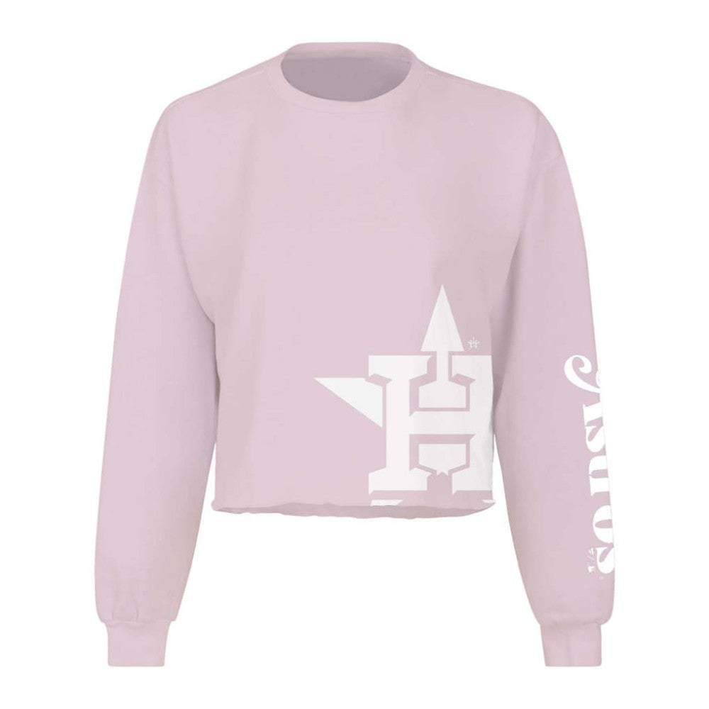 Houston Astros Women's Cropped Slouchy Long Sleeve T-Shirt - Pink