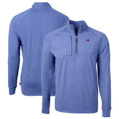 Buffalo Bills Cutter & Buck Big & Tall Adapt Eco Knit Quarter-Zip Pullover Top - Heather Royal for sale