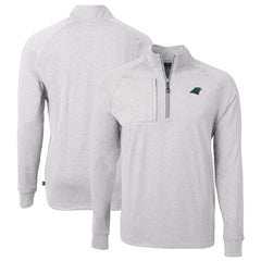 Carolina Panthers Cutter & Buck Big & Tall Adapt Eco Knit Quarter-Zip Pullover Top - Heather Gray sale