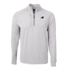 Carolina Panthers Cutter & Buck Big & Tall Adapt Eco Knit Quarter-Zip Pullover Top - Heather Gray sale