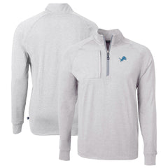 Detroit Lions Cutter & Buck Big & Tall Adapt Eco Knit Quarter-Zip Pullover Top - Heather Gray for sale