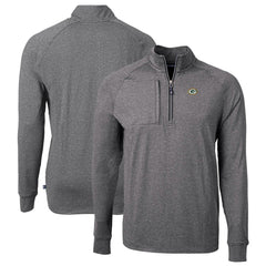 Green Bay Packers Cutter & Buck Big & Tall Adapt Eco Knit Quarter-Zip Pullover Top - Heather Black outlet