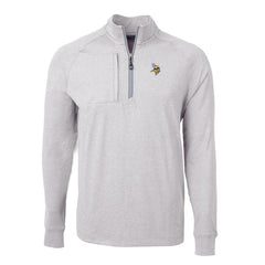 Minnesota Vikings Cutter & Buck Big & Tall Adapt Eco Knit Quarter-Zip Pullover Top - Heather Gray cheap