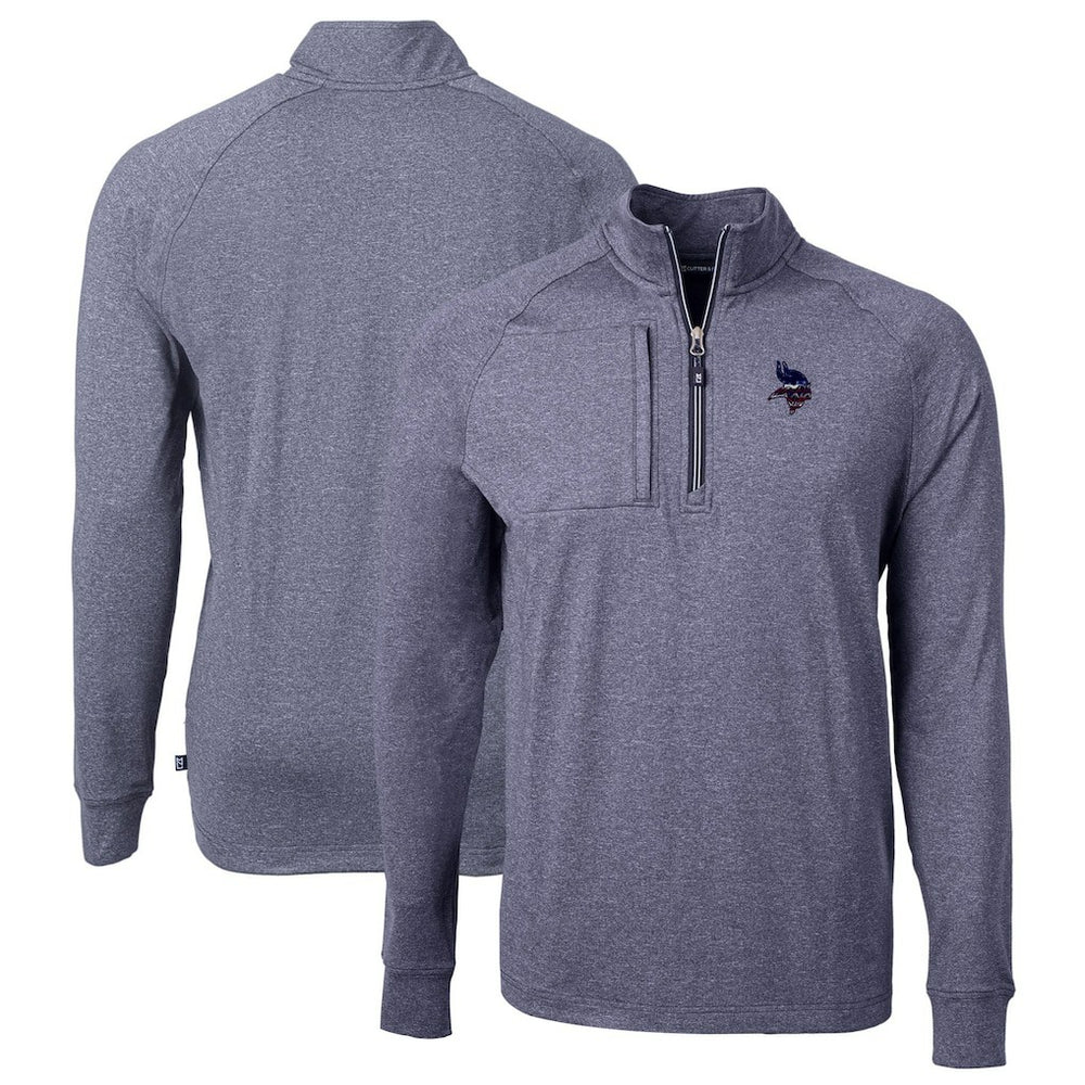 Minnesota Vikings Cutter & Buck Big & Tall Adapt Eco Knit Quarter-Zip Pullover Top - Heather Navy discount