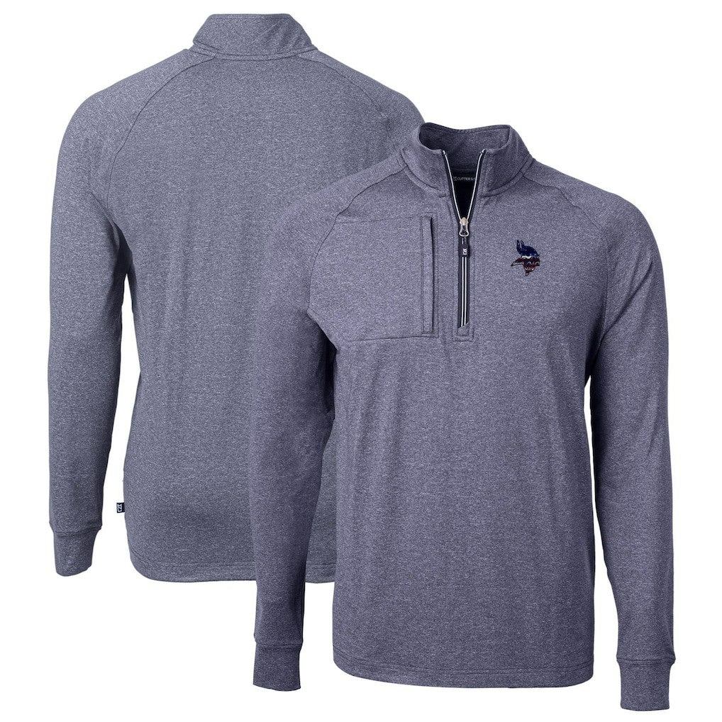 Minnesota Vikings Cutter & Buck Big & Tall Adapt Eco Knit Quarter-Zip Pullover Top - Heather Navy discount
