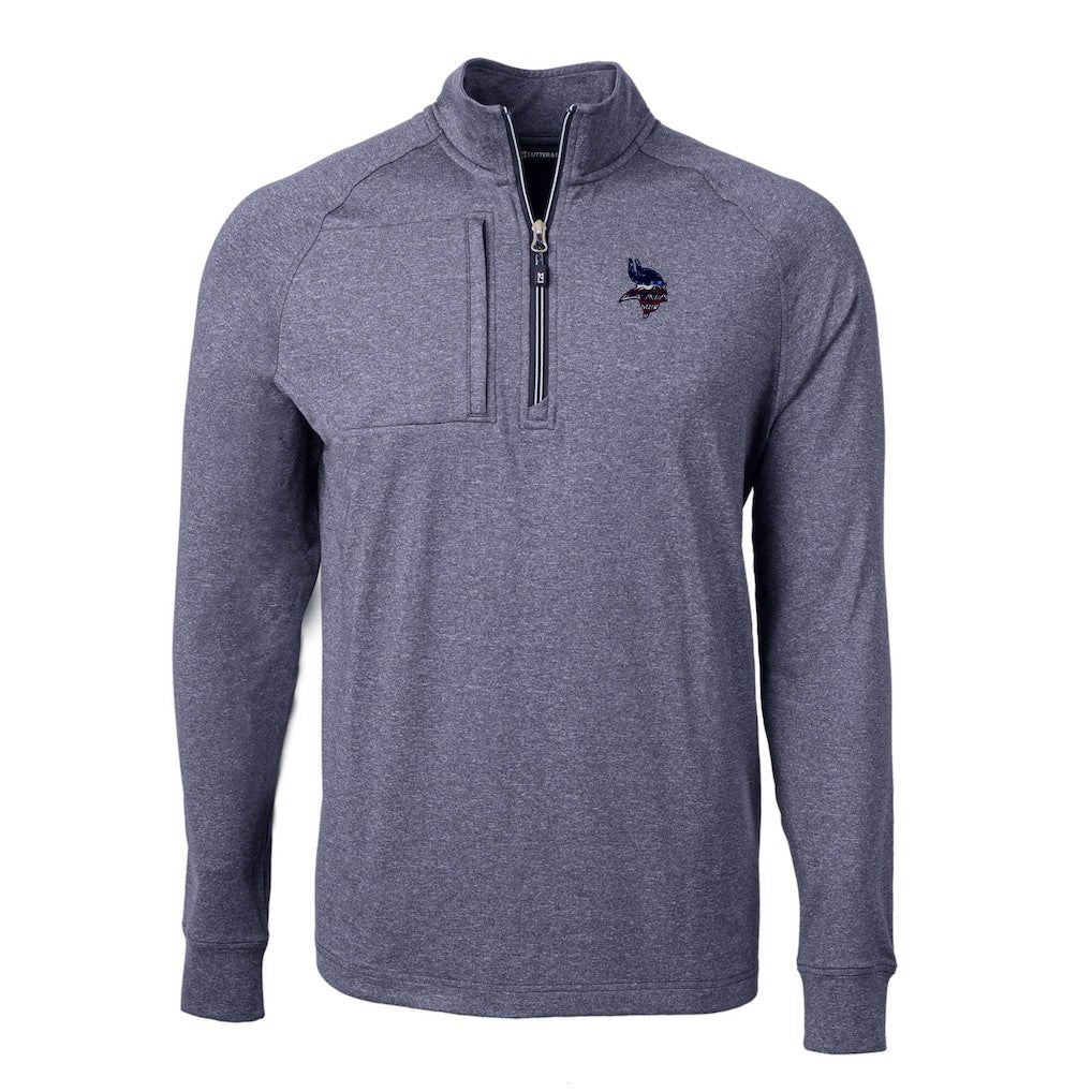 Minnesota Vikings Cutter & Buck Big & Tall Adapt Eco Knit Quarter-Zip Pullover Top - Heather Navy discount
