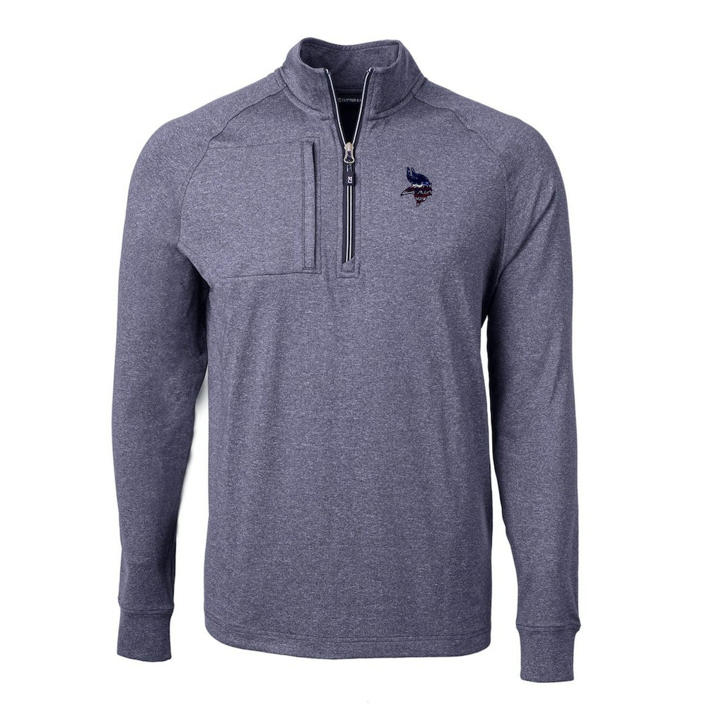 Minnesota Vikings Cutter & Buck Big & Tall Adapt Eco Knit Quarter-Zip Pullover Top - Heather Navy discount