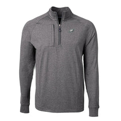Philadelphia Eagles Cutter & Buck Big & Tall Adapt Eco Knit Quarter-Zip Pullover Top - Heather Black discount