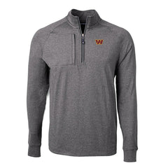 Washington Commanders Cutter & Buck Big & Tall Adapt Eco Knit Quarter-Zip Pullover Top - Heather Black on sale