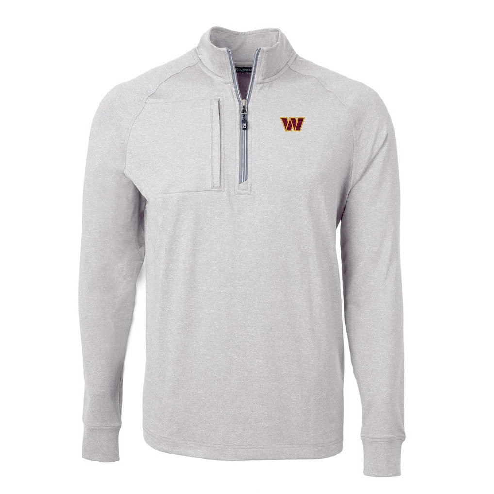Washington Commanders Cutter & Buck Big & Tall Adapt Eco Knit Quarter-Zip Pullover Top - Heather Gray outlet