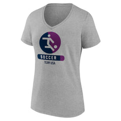 US Soccer Women's Radiating Victory V-Neck T-Shirt - Heather Gray on sale
