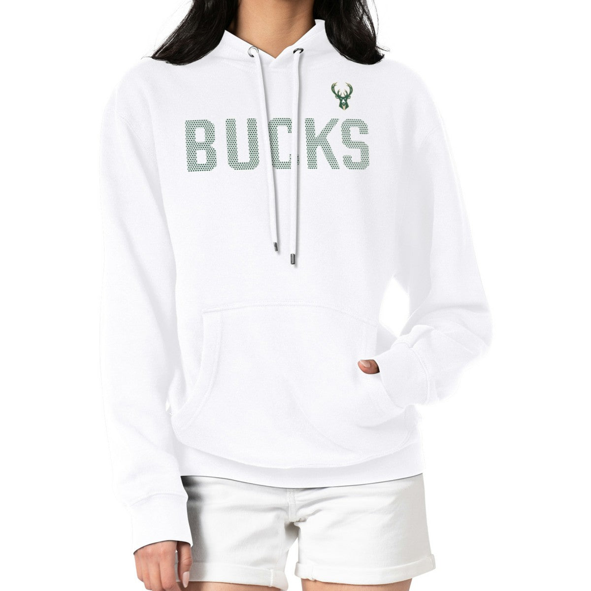 Milwaukee Bucks G-III 4Her by Carl Banks Women's Dot Print Pullover Hoodie - White outlet