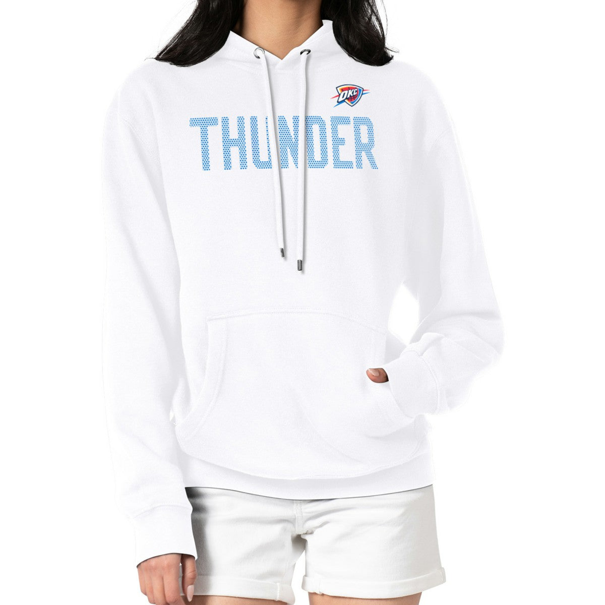 Oklahoma City Thunder G-III 4Her by Carl Banks Women's Dot Print Pullover Hoodie - White shop