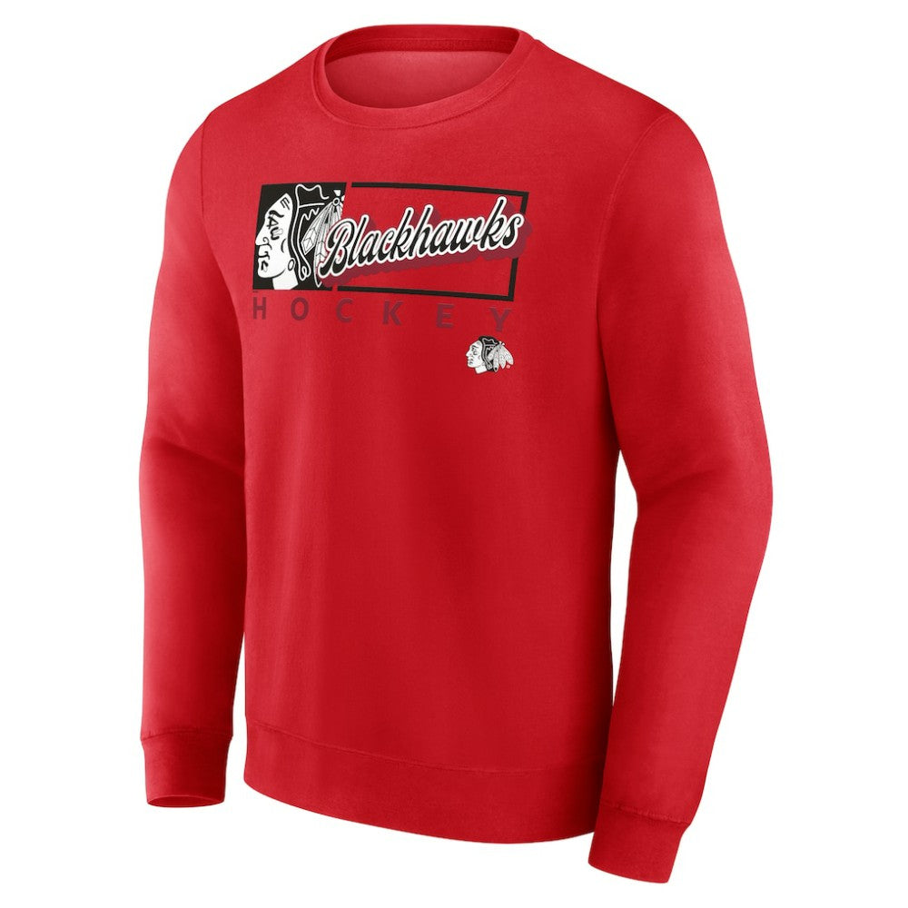 Chicago Blackhawks Fanatics Focus Fleece Pullover Sweatshirt Red