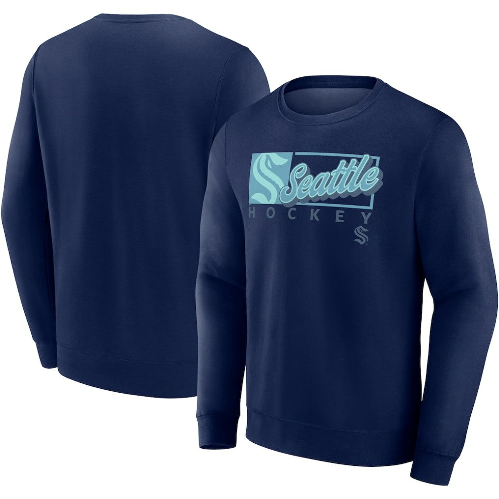 Seattle Kraken Fanatics Focus Fleece Pullover Sweatshirt Deep Sea Blue
