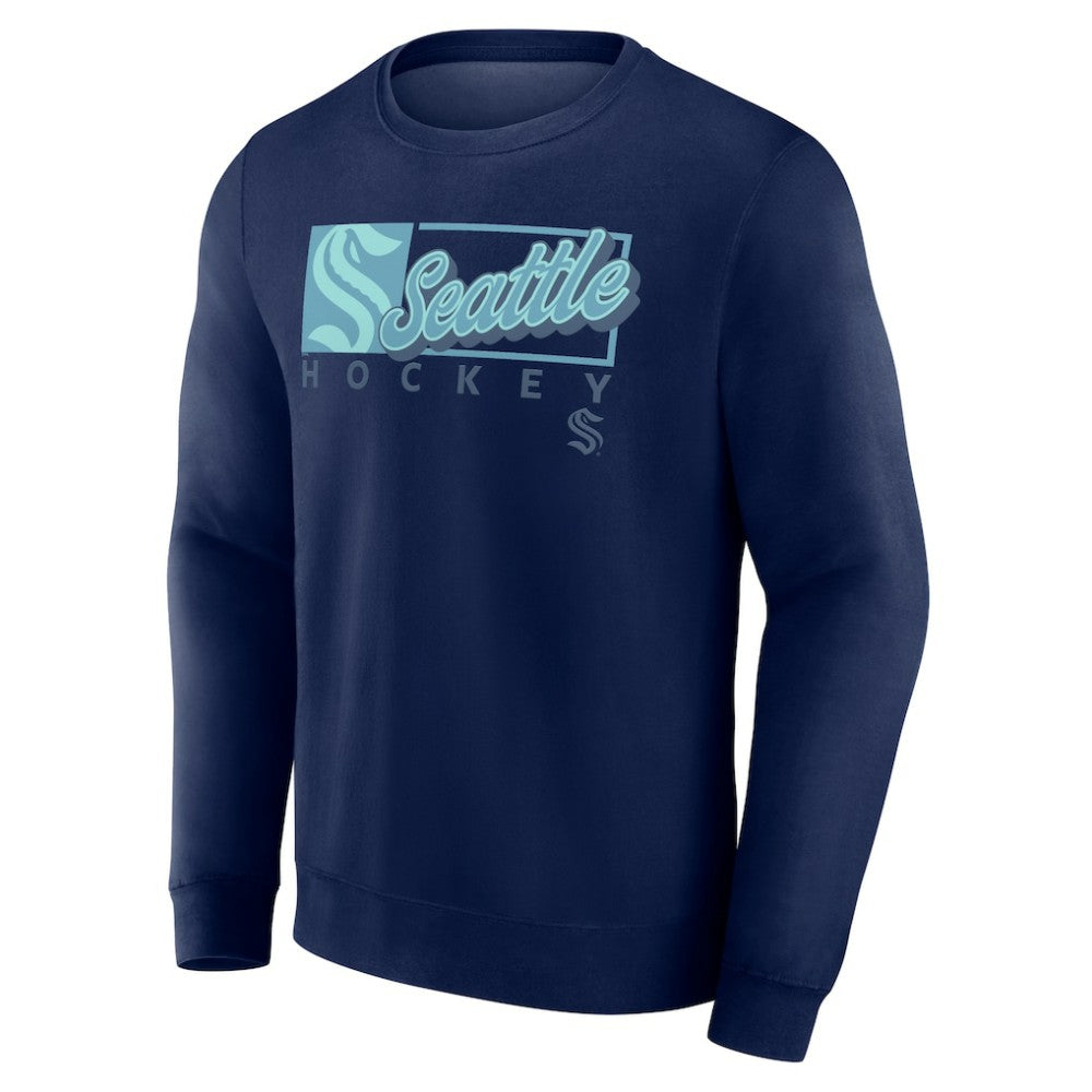 Seattle Kraken Fanatics Focus Fleece Pullover Sweatshirt Deep Sea Blue
