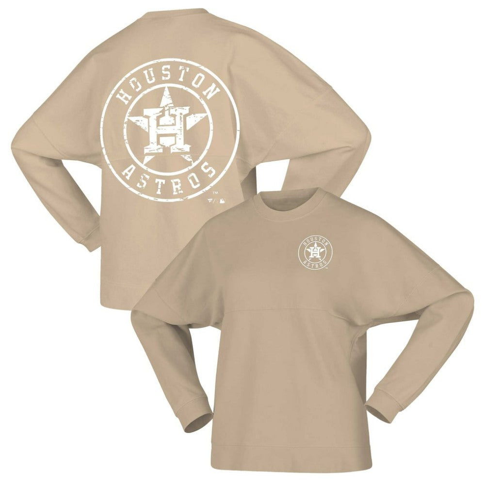 Houston Astros Women's Branded Fleece Pullover Sweatshirt - Tan