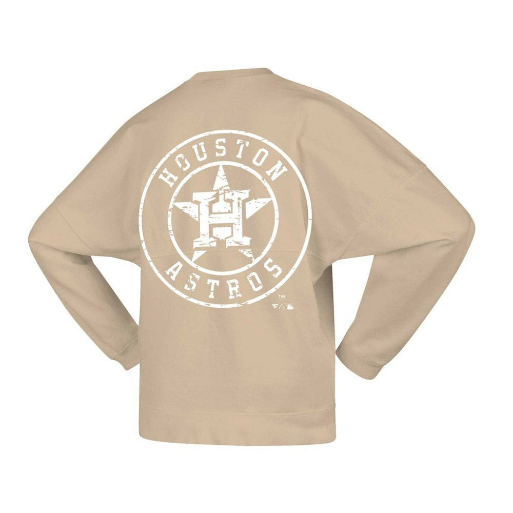 Houston Astros Women's Branded Fleece Pullover Sweatshirt - Tan