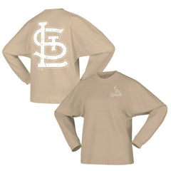 St. Louis Cardinals Women's Branded Fleece Pullover Sweatshirt - Tan