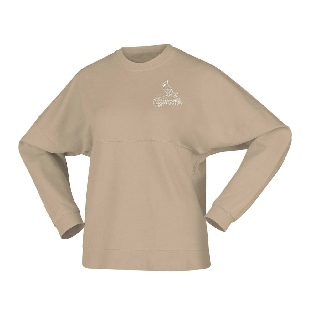 St. Louis Cardinals Women's Branded Fleece Pullover Sweatshirt - Tan