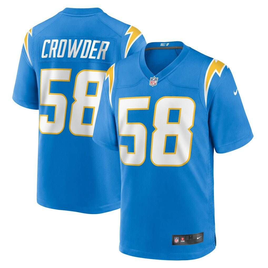 Tae Crowder Los Angeles Chargers Team Game Jersey - Powder Blue | Nike for sale