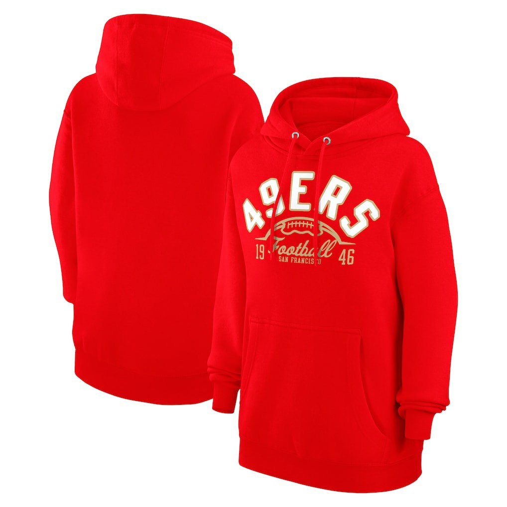 San Francisco 49ers Starter Unisex Half Ball Team Fleece Pullover Hoodie - Scarlet on sale