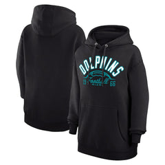Miami Dolphins Starter Unisex Half Ball Team Fleece Pullover Hoodie - Black on sale