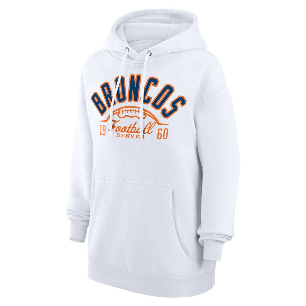 Denver Broncos Starter Unisex Half Ball Team Fleece Pullover Hoodie - White online