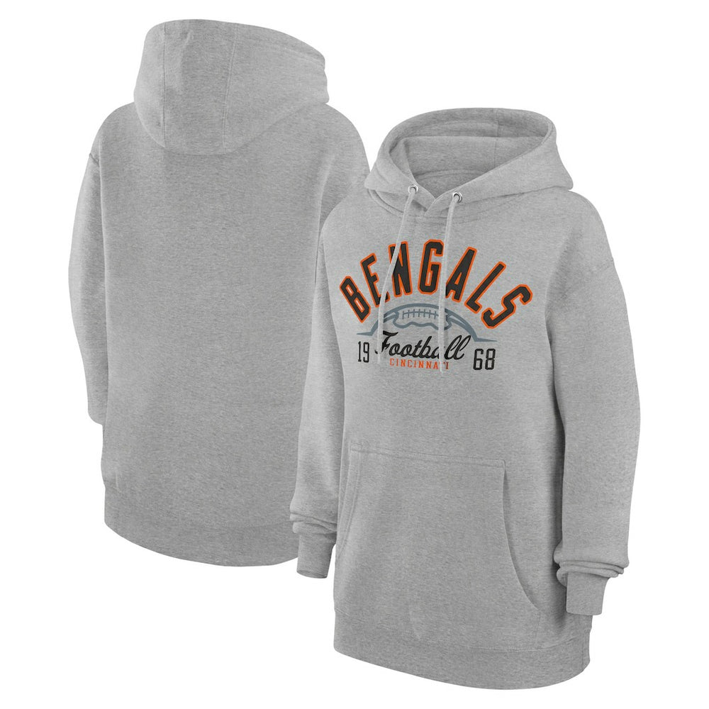 Cincinnati Bengals Starter Unisex Half Ball Team Fleece Pullover Hoodie - Heather Gray on sale