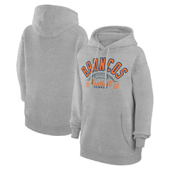 Denver Broncos Starter Unisex Half Ball Team Fleece Pullover Hoodie - Heather Gray on sale