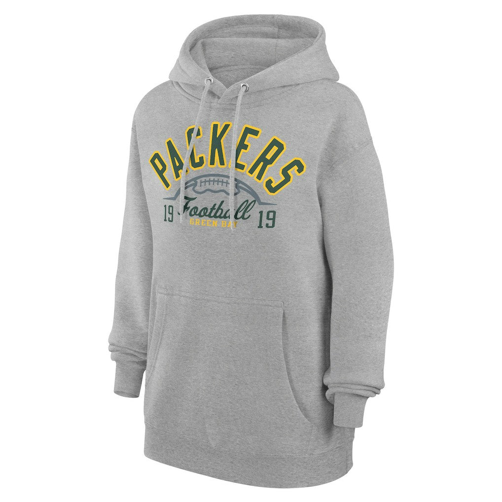 Green Bay Packers Starter Unisex Half Ball Team Fleece Pullover Hoodie - Heather Gray outlet