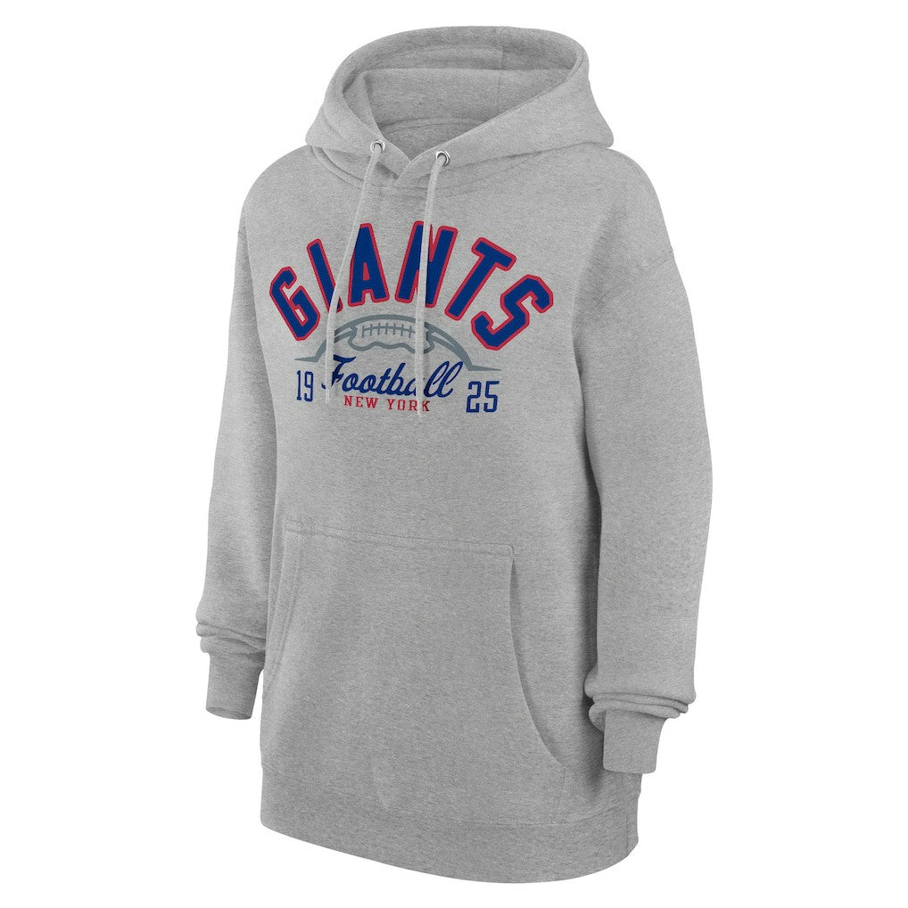 New York Giants Starter Unisex Half Ball Team Fleece Pullover Hoodie - Heather Gray cheap