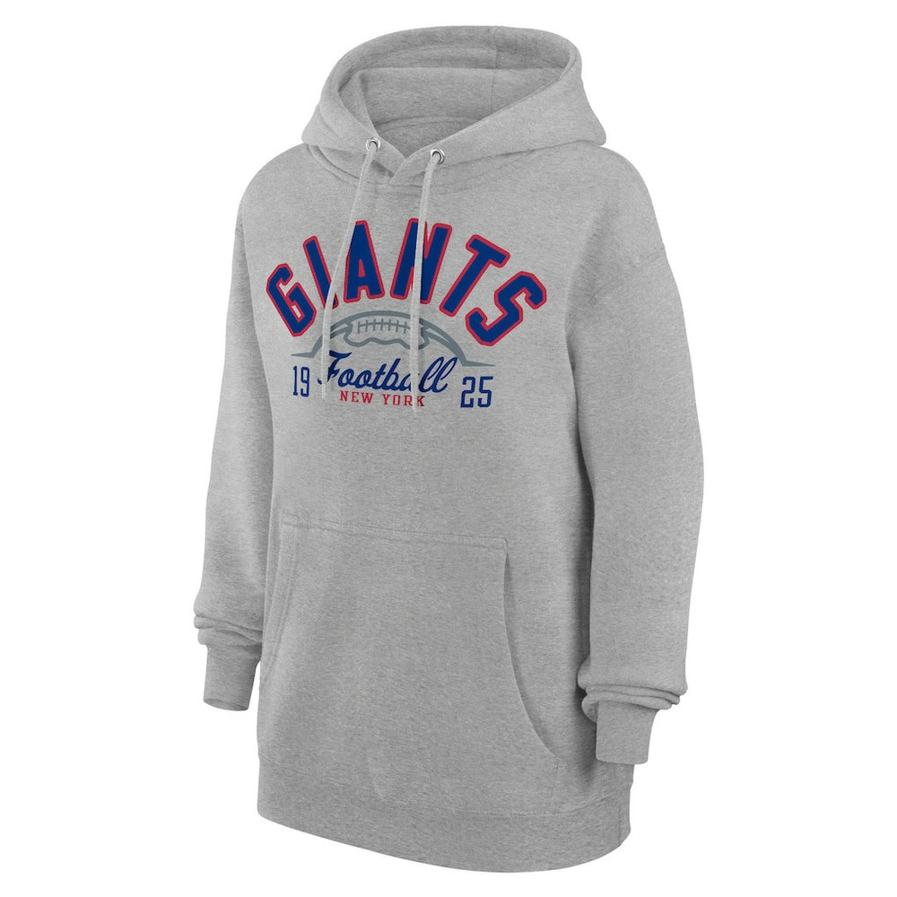 New York Giants Starter Unisex Half Ball Team Fleece Pullover Hoodie - Heather Gray cheap