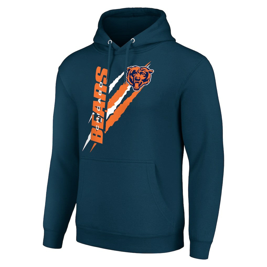 Chicago Bears Starter Unisex Color Scratch Fleece Pullover Hoodie - Navy online