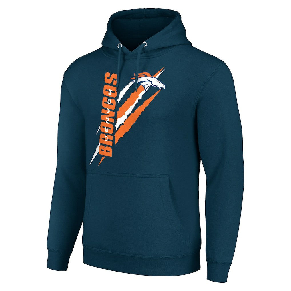 Denver Broncos Starter Unisex Color Scratch Fleece Pullover Hoodie - Navy sale