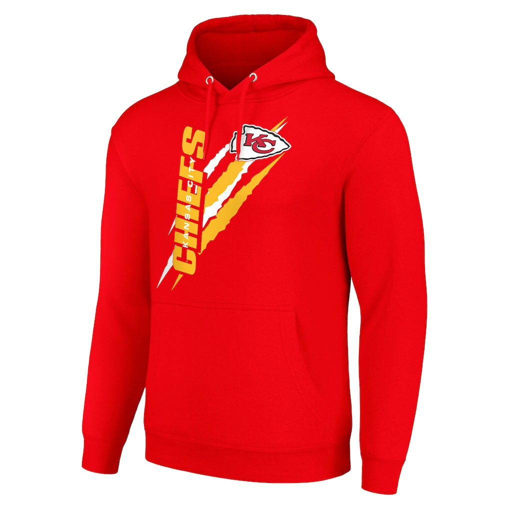 Kansas City Chiefs Starter Unisex Color Scratch Fleece Pullover Hoodie - Red on sale