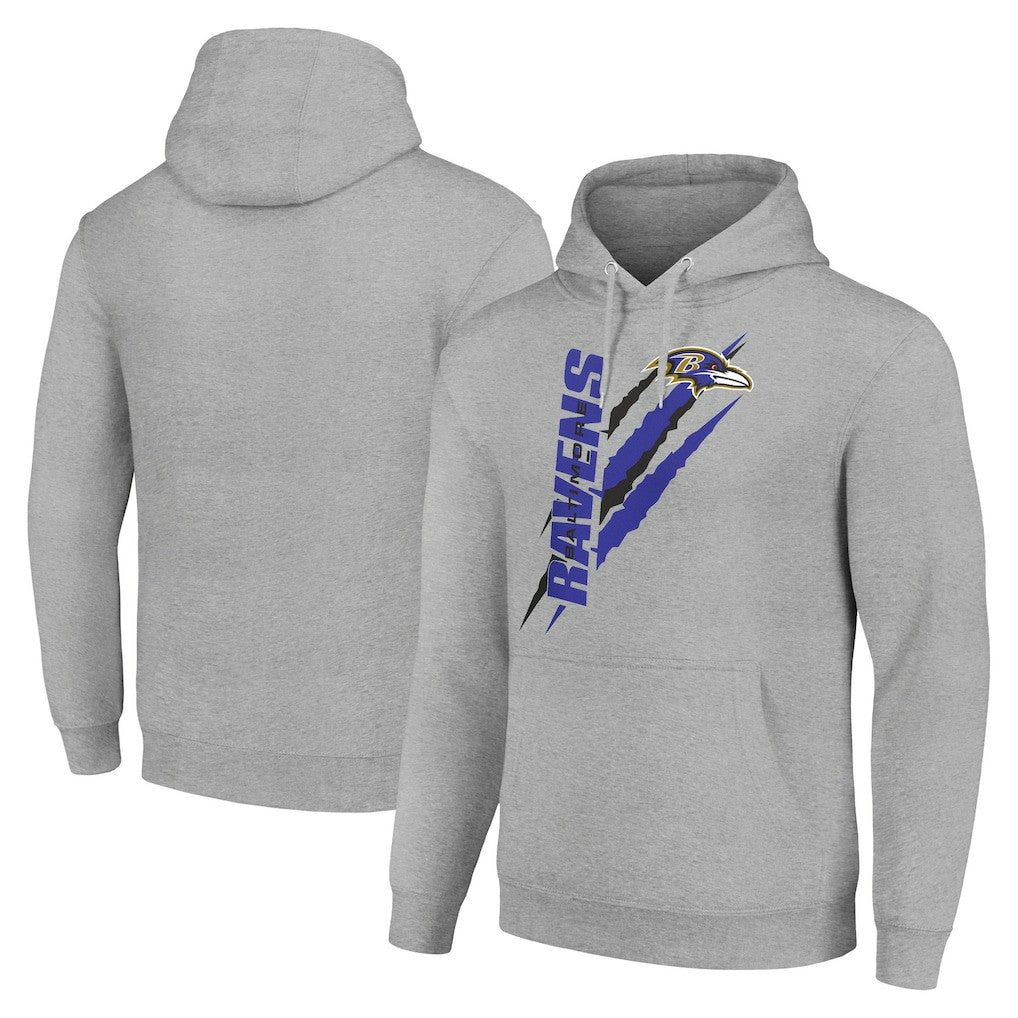 Baltimore Ravens Starter Unisex Color Scratch Fleece Pullover Hoodie - Heather Gray online