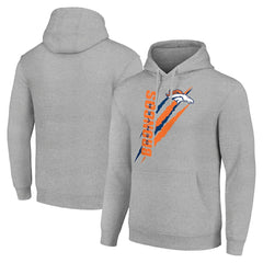 Denver Broncos Starter Unisex Color Scratch Fleece Pullover Hoodie - Heather Gray discount