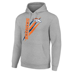 Denver Broncos Starter Unisex Color Scratch Fleece Pullover Hoodie - Heather Gray discount