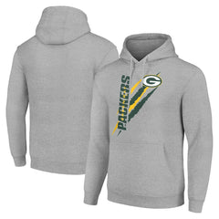 Green Bay Packers Starter Unisex Color Scratch Fleece Pullover Hoodie - Heather Gray for sale