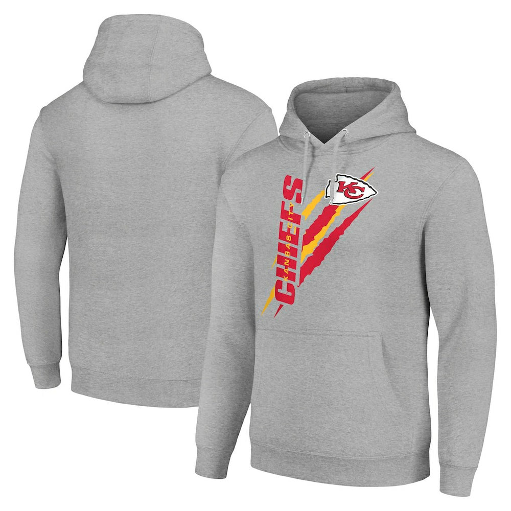 Kansas City Chiefs Starter Unisex Color Scratch Fleece Pullover Hoodie - Heather Gray outlet