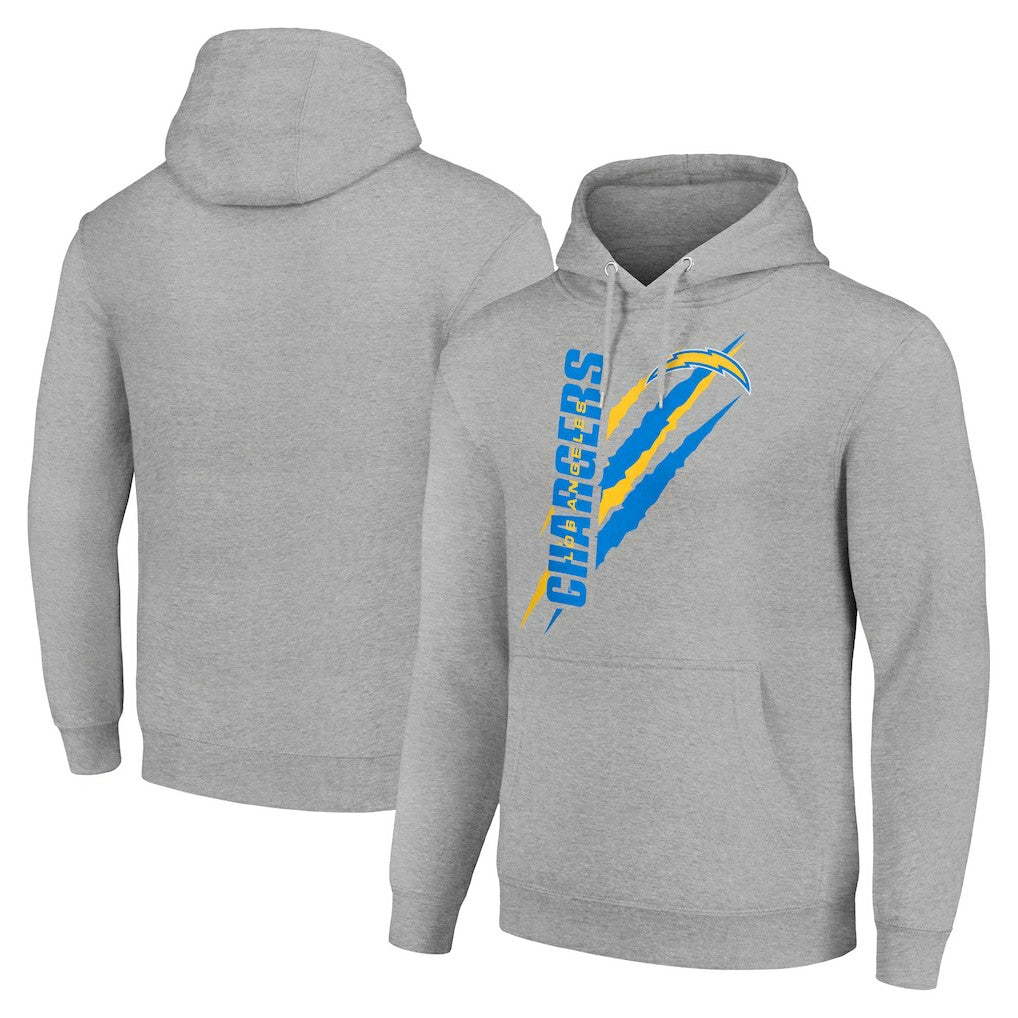 Los Angeles Chargers Starter Unisex Color Scratch Fleece Pullover Hoodie - Heather Gray discount